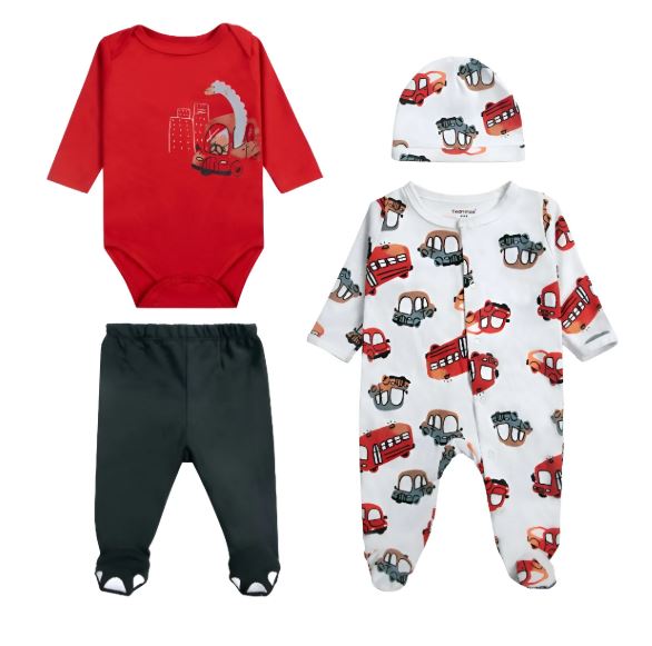 AJUAR ALGODON 4 PIEZAS NIÑO