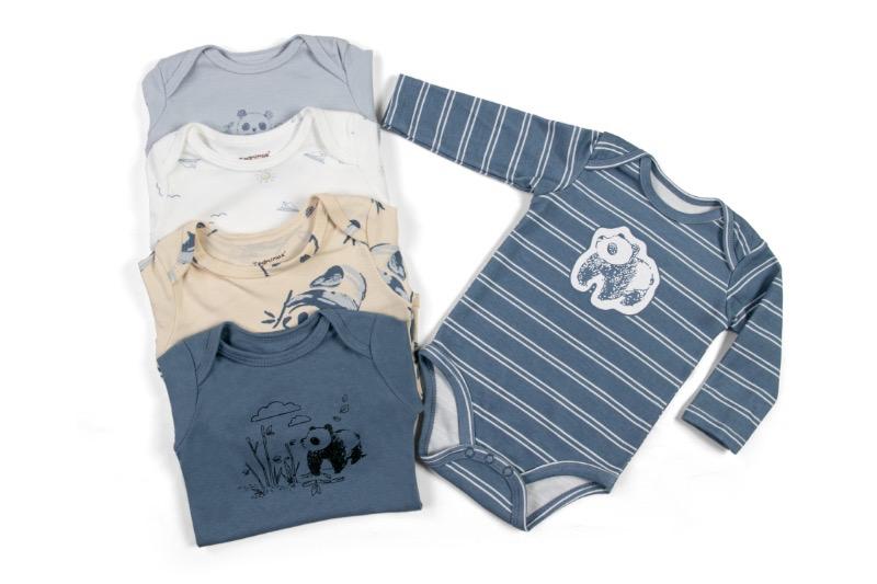 BODYS MANGA LARGA ALGODON SET 5 UNIDADES PANDA