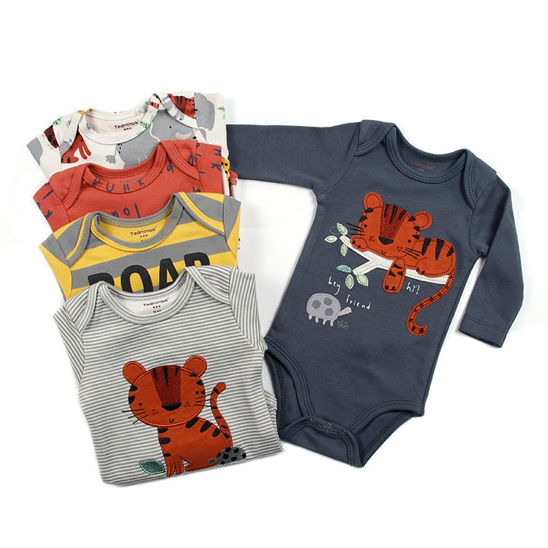 BODYS BEBE MANGA LARGA ALGODON SET 5 UNIDADES LEON