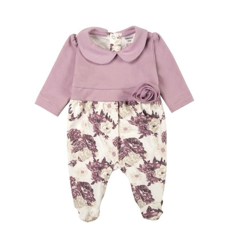 ENTERITO ALGODON LILA FLOR