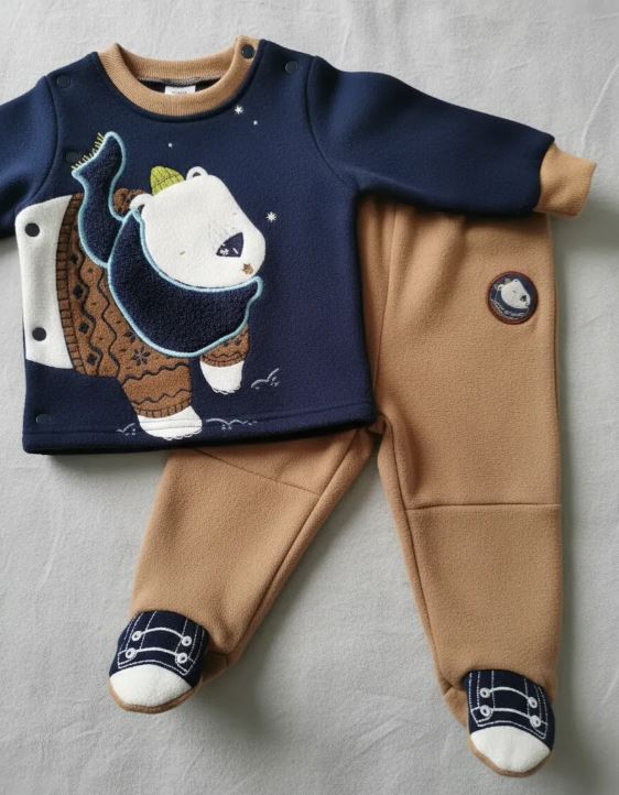 conjunto bebe algodon afranelado osito polar