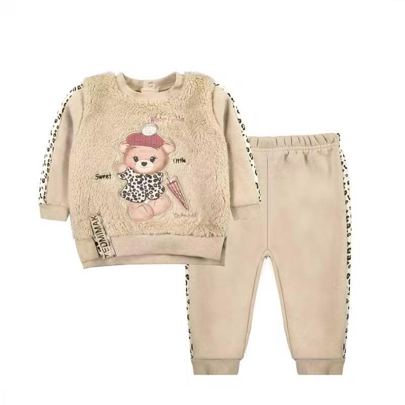 conjunto beba algodon afranelado osito beige