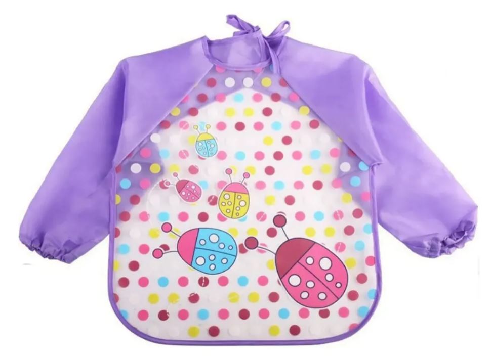 babero impermeable con manga larga 6 a 12 meses