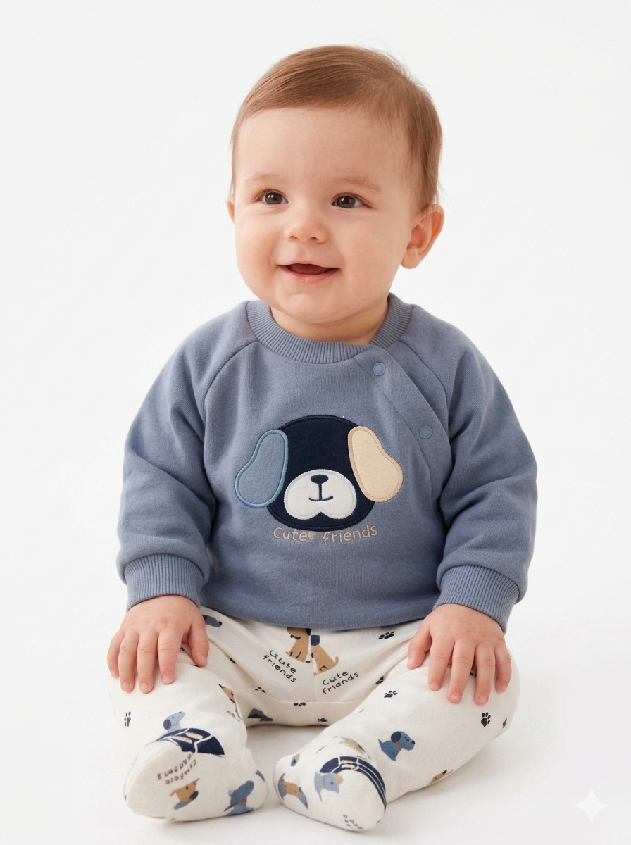 conjunto bebe algodon perrito