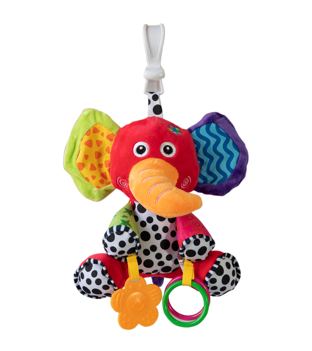 JUGUETE SENSORIAL CON SONIDO Y MORDEDOR ELEFANTE