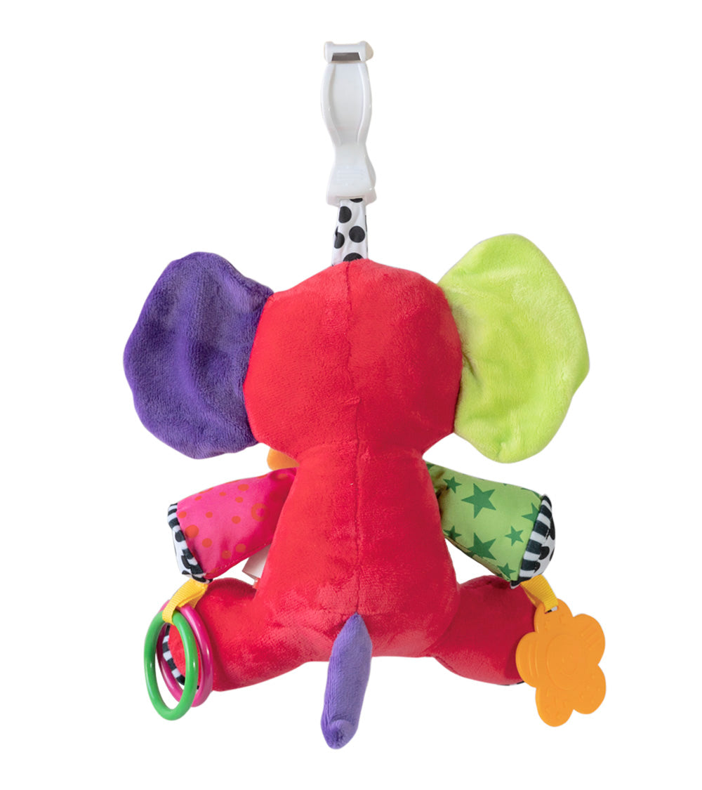 JUGUETE SENSORIAL CON SONIDO Y MORDEDOR ELEFANTE