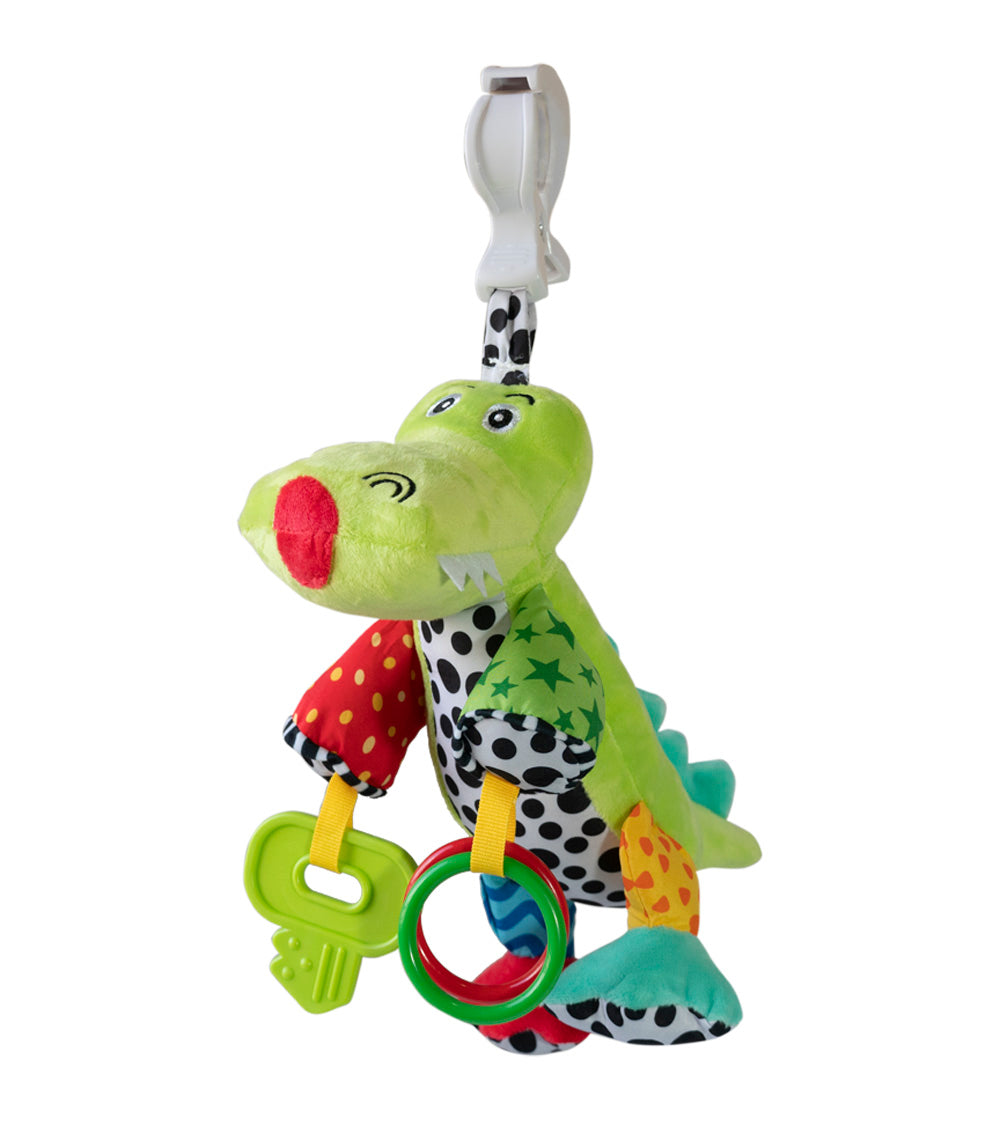 JUGUETE SENSORIAL CON SONIDO Y MORDEDOR COCODRILO