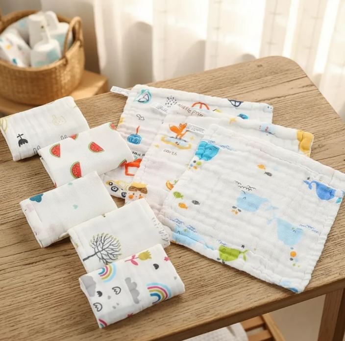 pack 3 tutos de algodon muselina 25x 25 cm surtidos