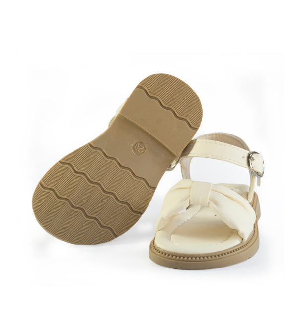 zandalia blanca para niña con lazo