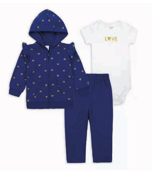 BUZO ALGODON NIÑA 3 PIEZAS