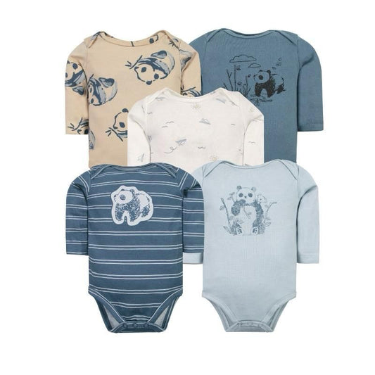 BODYS MANGA LARGA ALGODON SET 5 UNIDADES PANDA