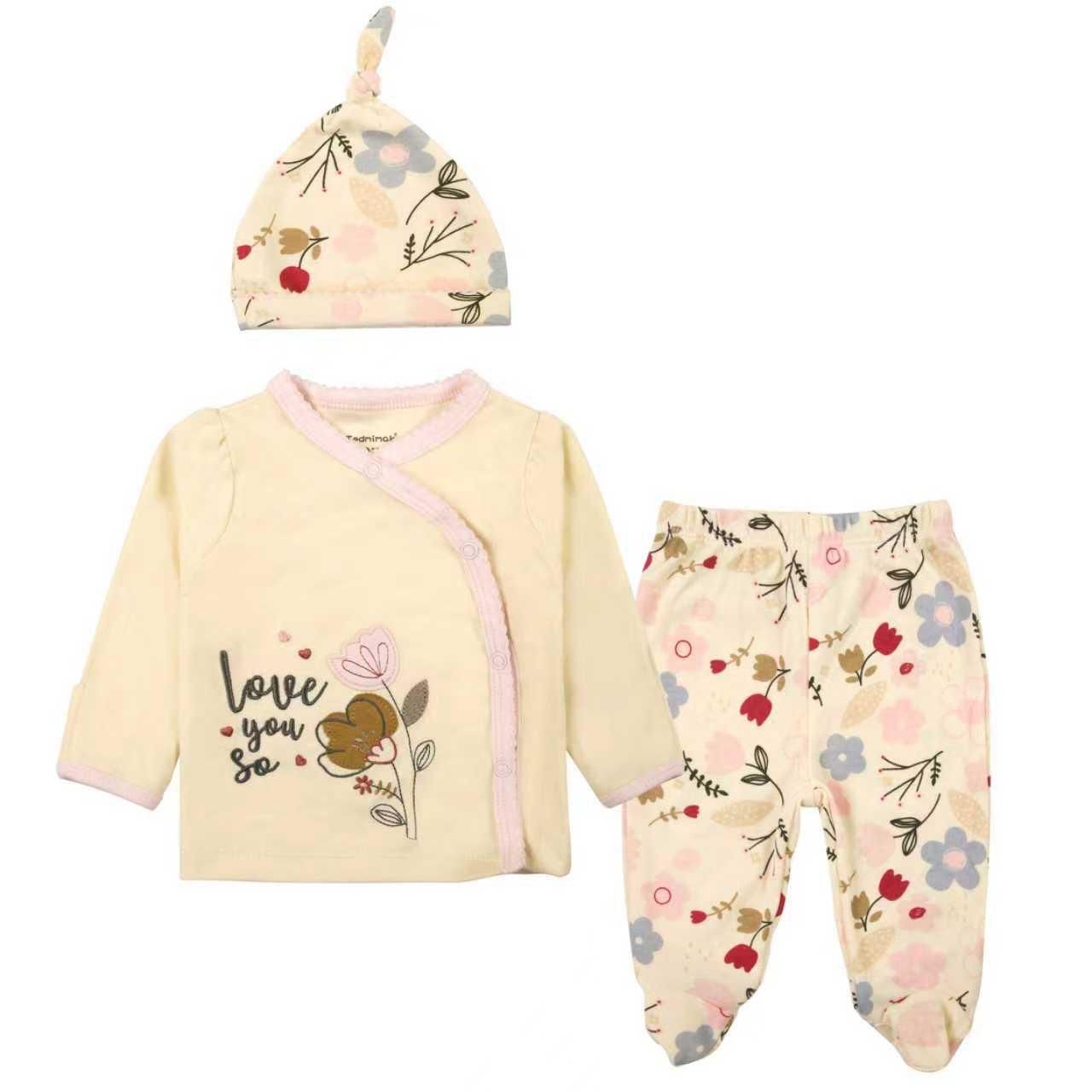 CONJUNTO ALGODON 3 PIEZAS NIÑA BEIGE