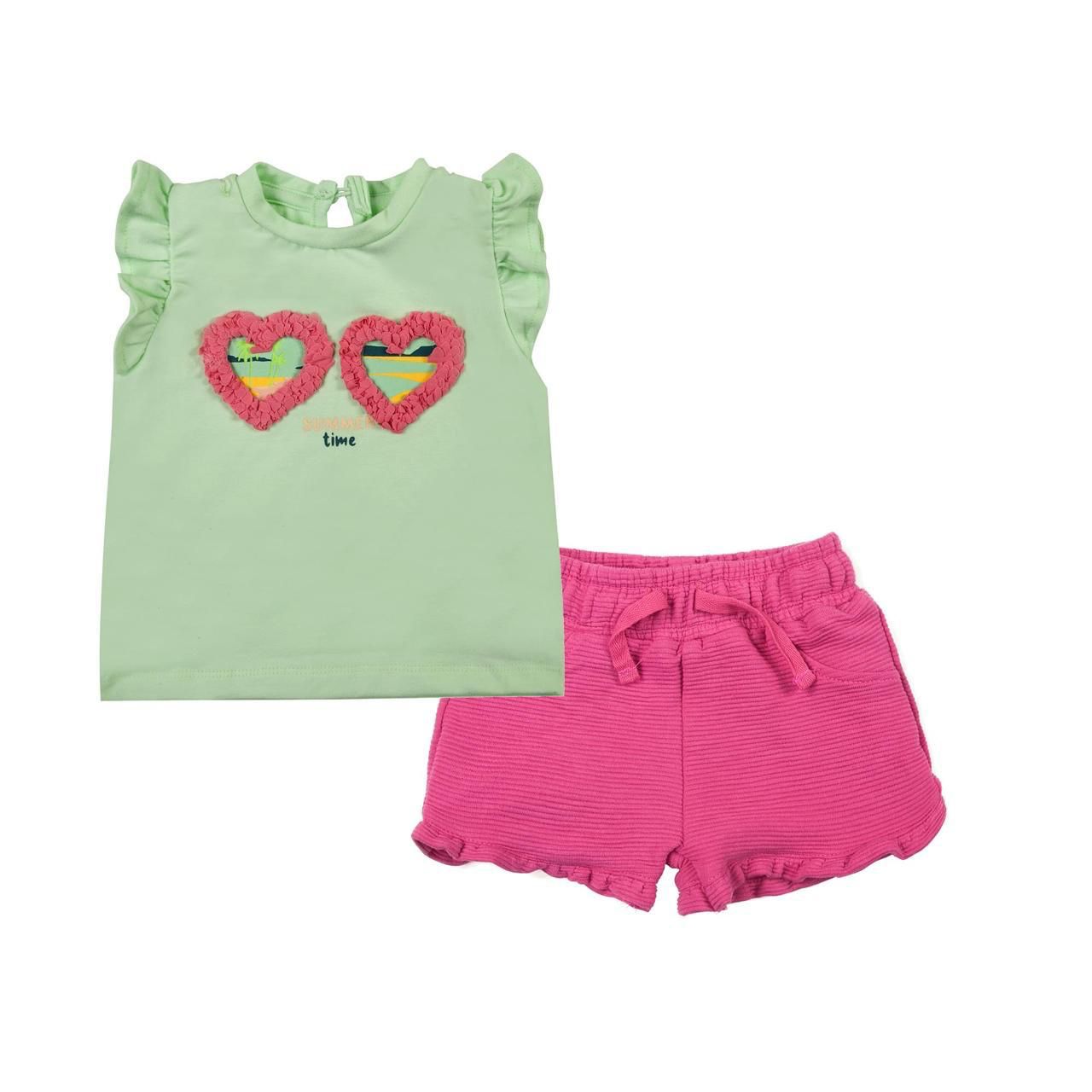 conjunto short y polera algodon niña