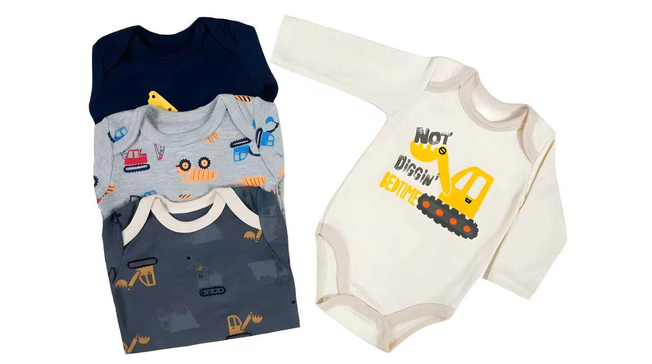 bodys algodon bebe pack 4 unidades gruas