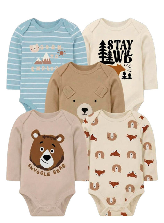 bodys algodon bebe pack 5 unidades osito