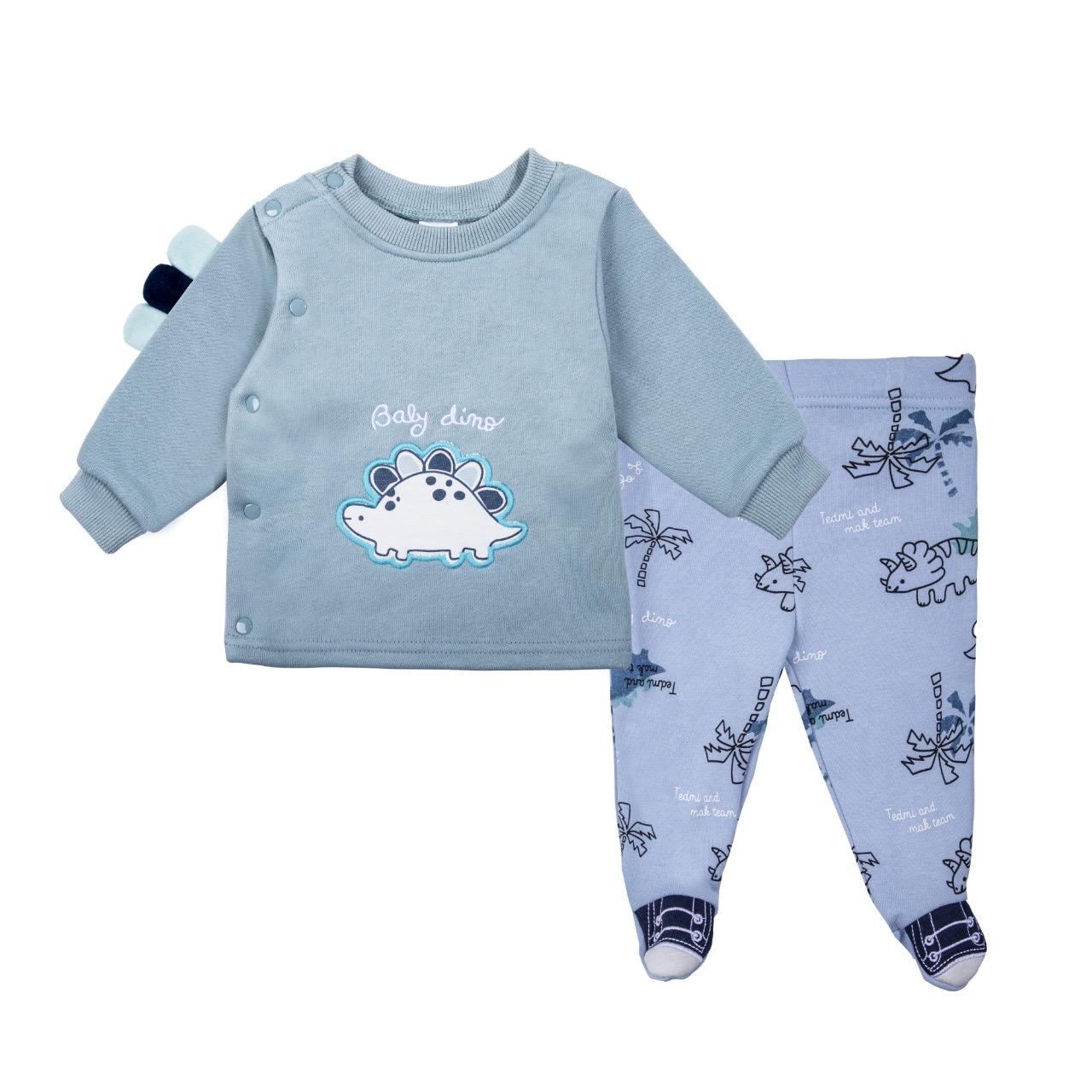 conjunto bebe algodon  afranelado  dino