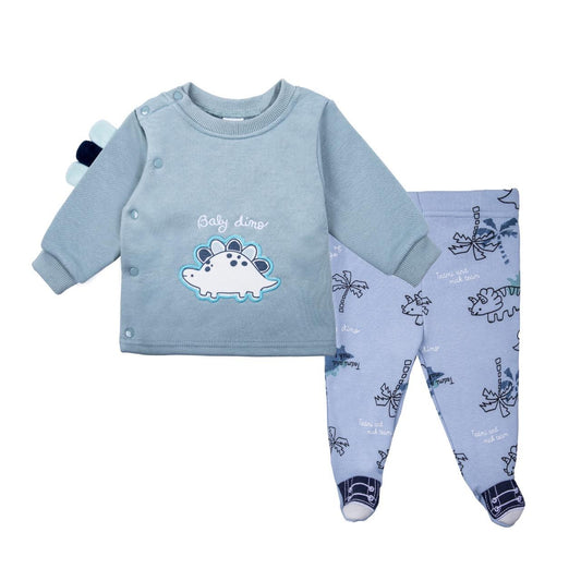 conjunto bebe algodon  afranelado  dino