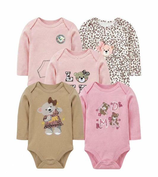bodys algodon pack 5 unidades beba osito tmk