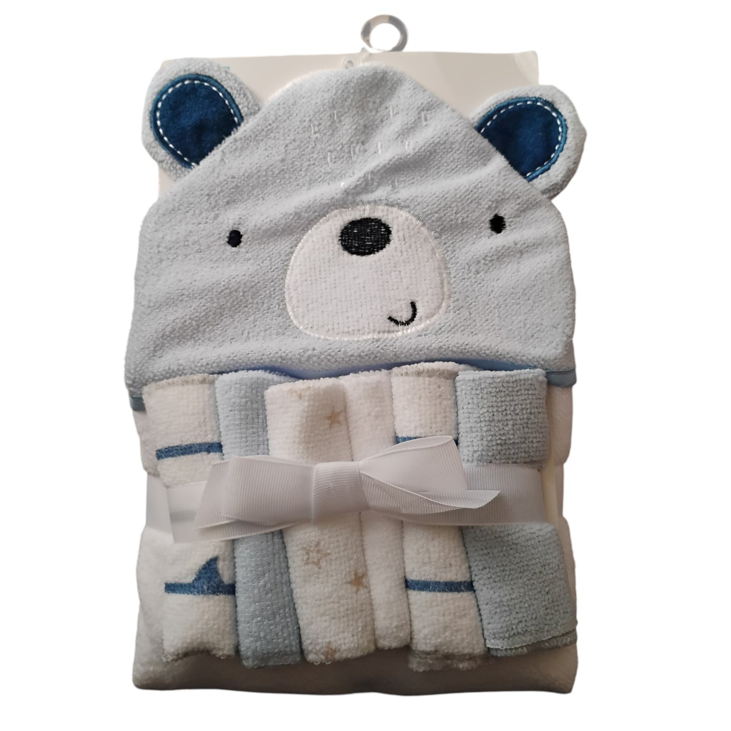 pack toalla con capucha bebe + 6 toallitas de limpieza