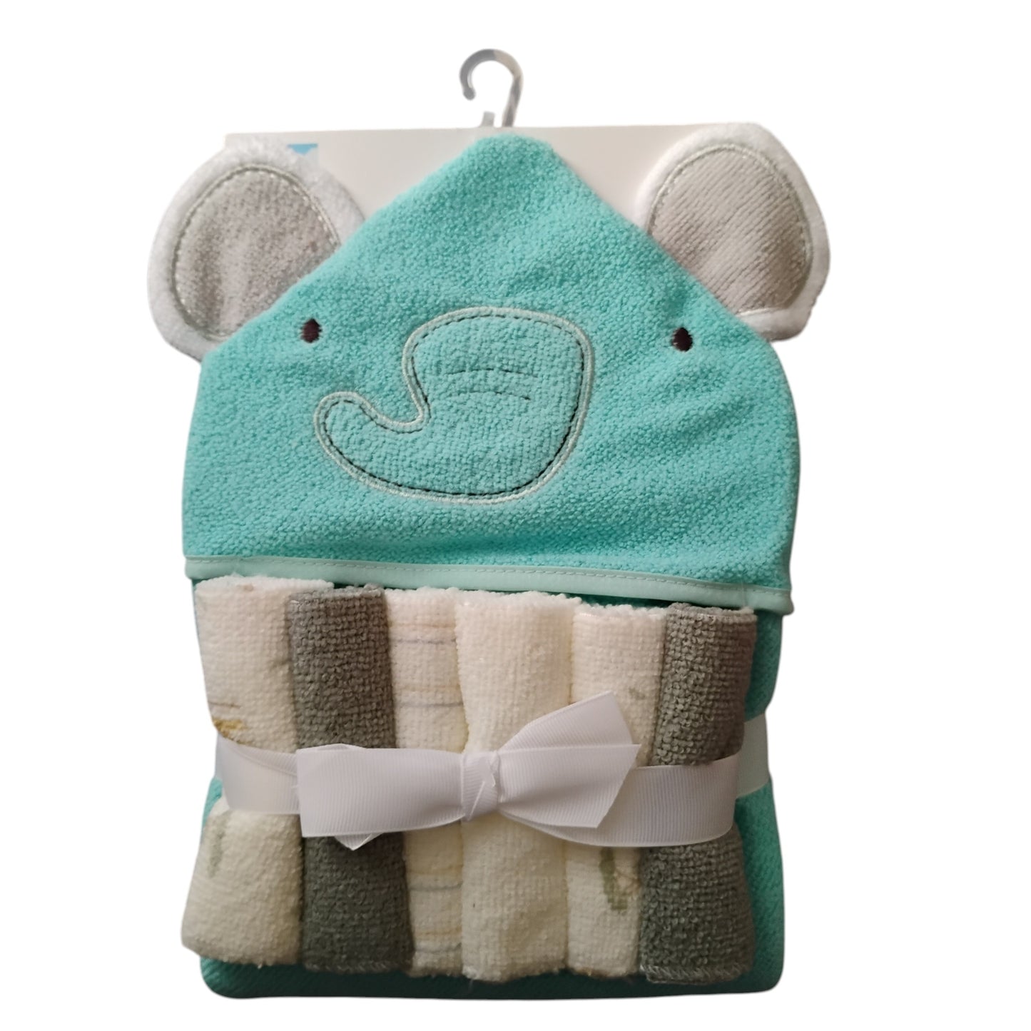 pack toalla con capucha bebe + 6 toallitas de limpieza