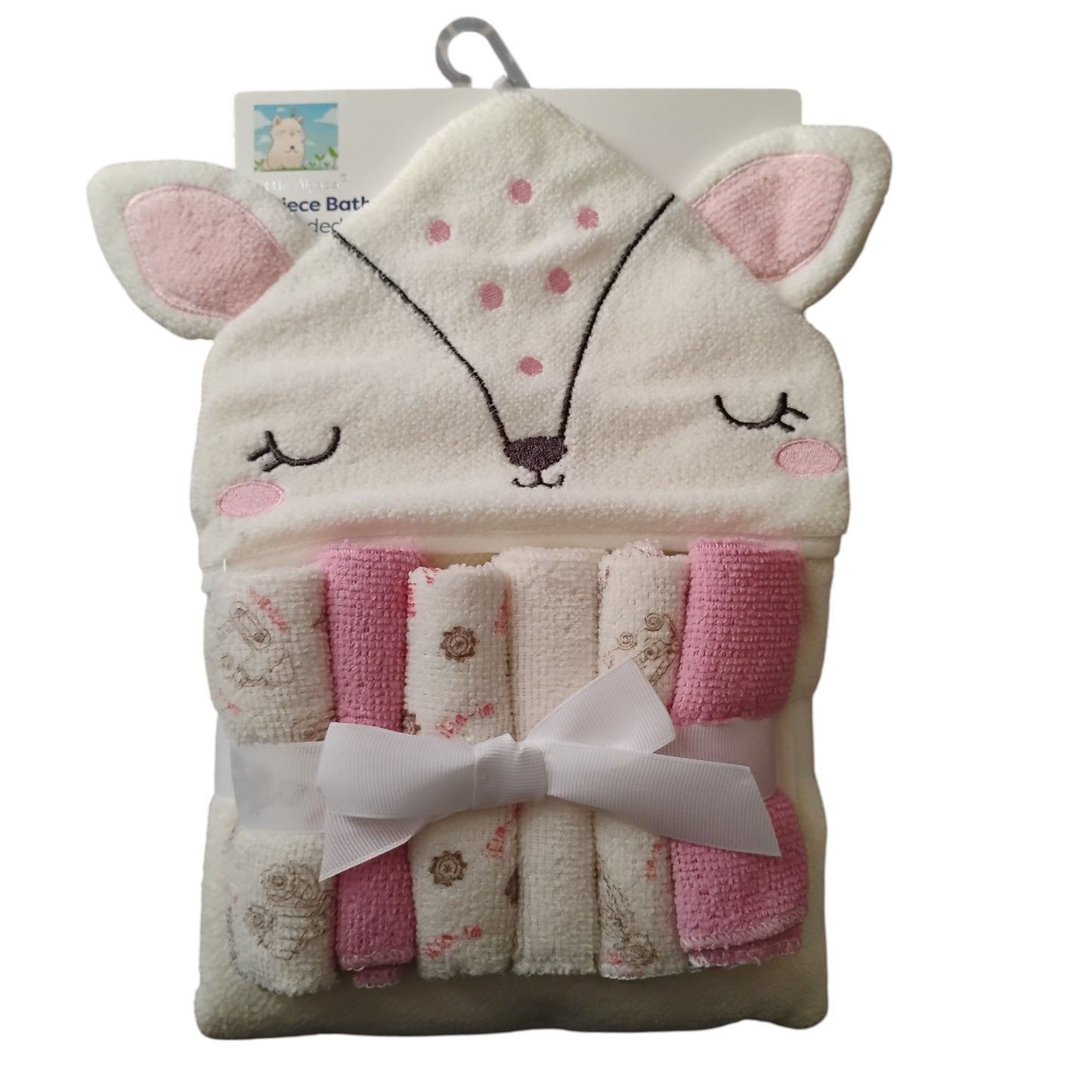 pack toalla con capucha bebe + 6 toallitas de limpieza