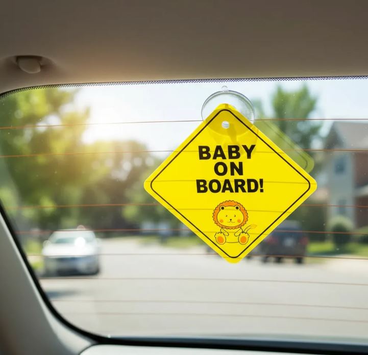señaletica  para auto bebe a bordo pack 3 unidades