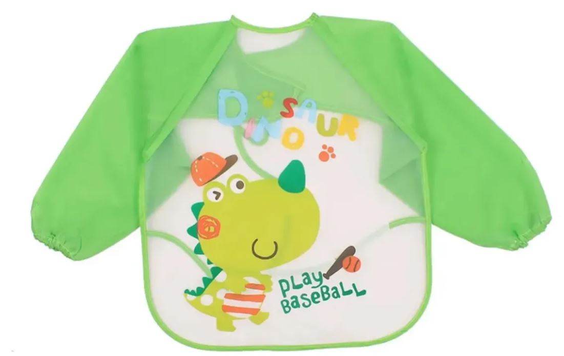 babero impermeable con manga larga 6  a 12 meses