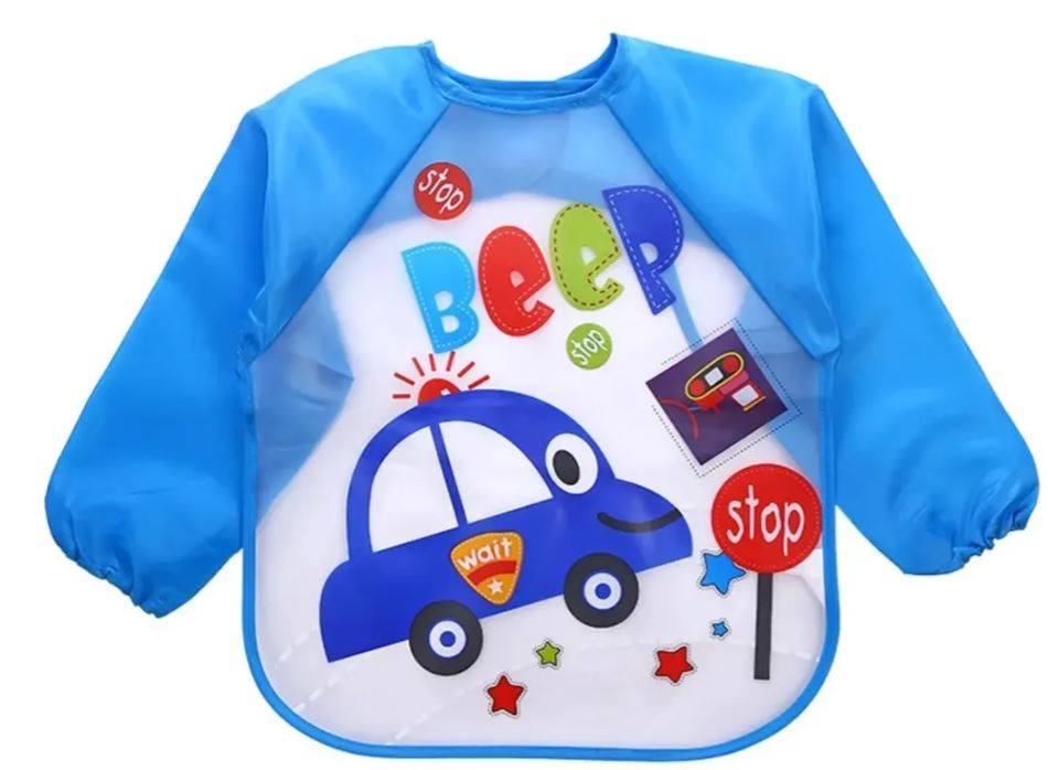 babero impermeable con manga larga 6  a 12 meses