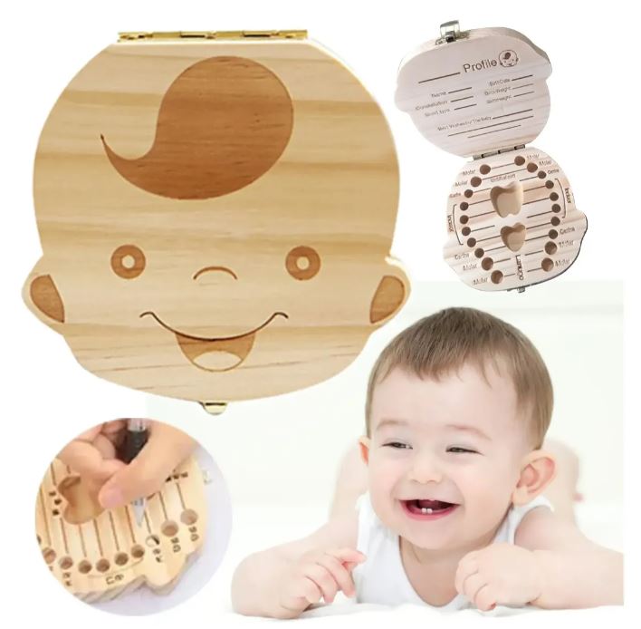 cajita madera guarda dientes