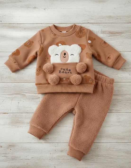conjunto bebe algodon afranelado osito