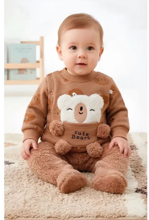 conjunto bebe algodon afranelado osito