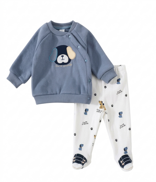 conjunto bebe algodon  perrito