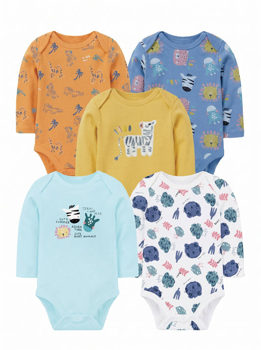 bodys algodon bebe pack 5 unidades zebra