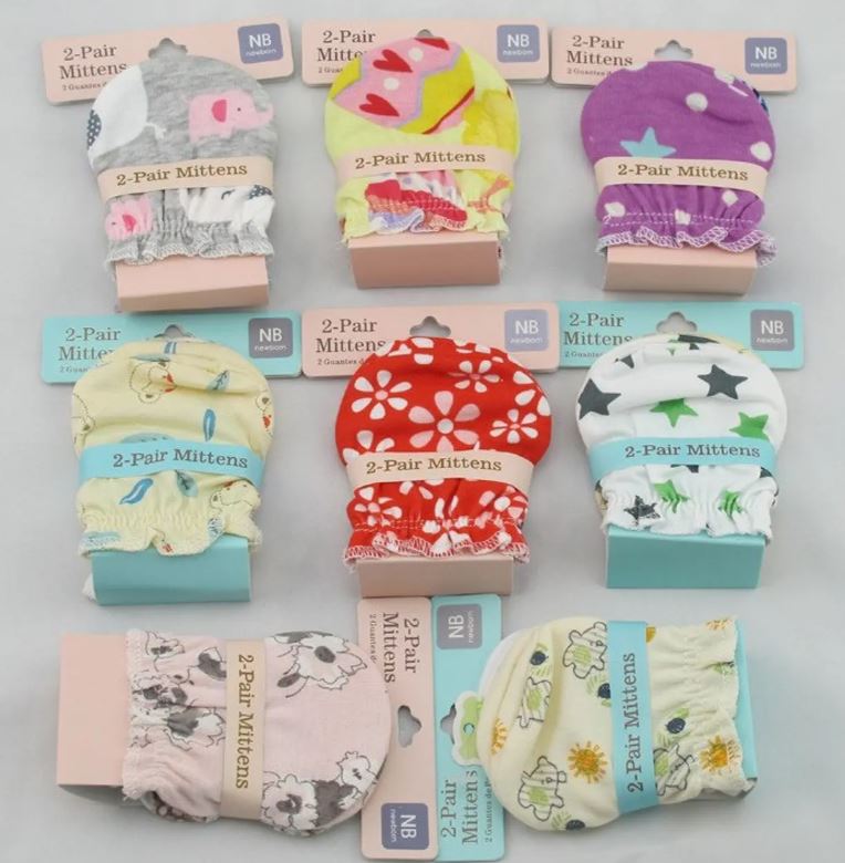pack 2 par de mitones bebe surtidos