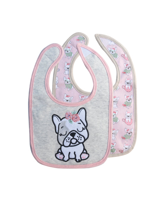 babero algodón impermeable niña pack 2 unidades