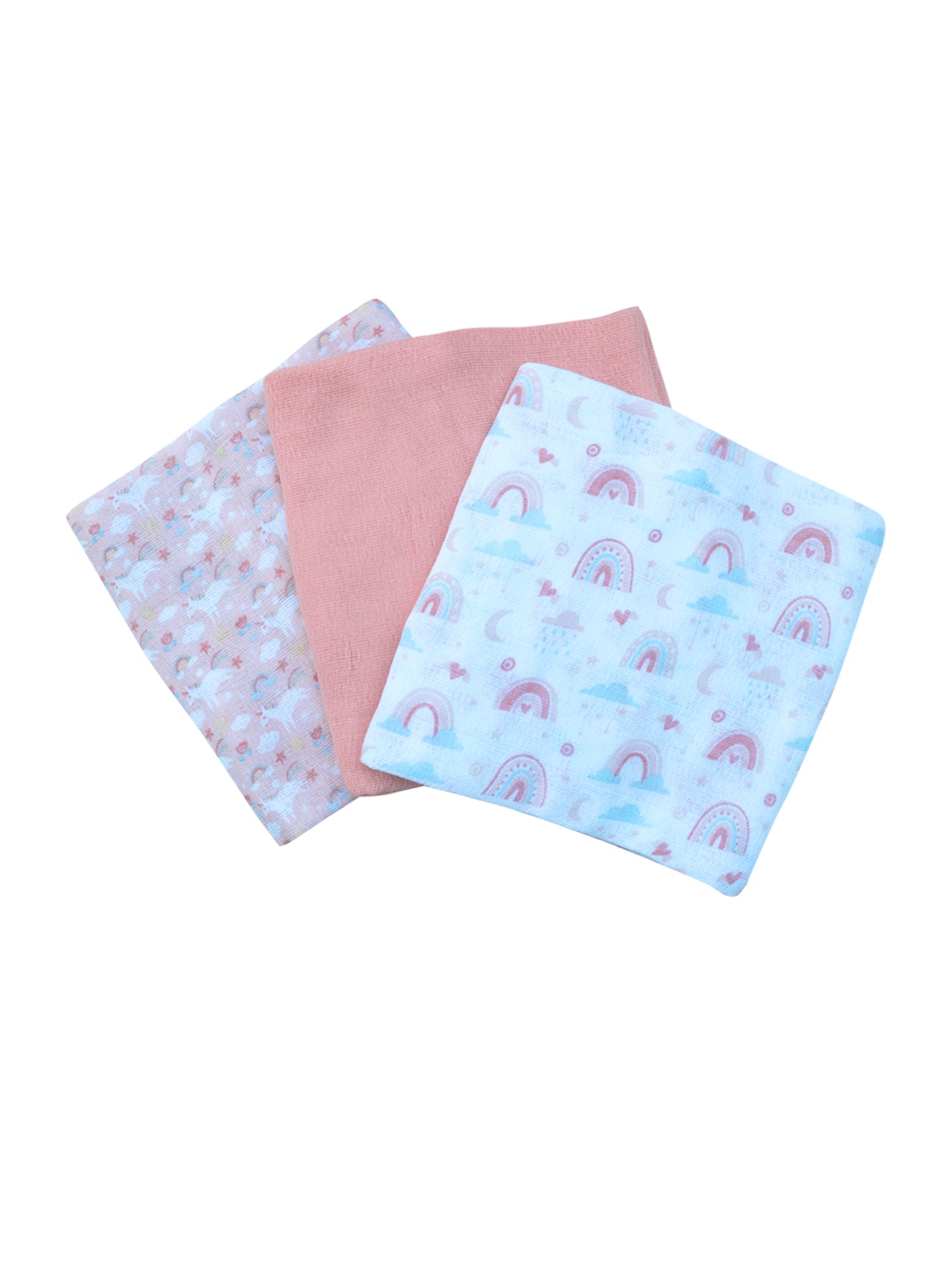 pañal algodón niña set 3 unidades 80 x 80 cm