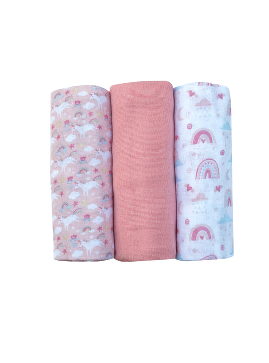 pañal algodón niña set 3 unidades 80 x 80 cm