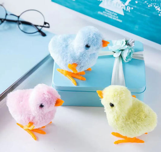juguete pollito a cuerda pack 3 unidades
