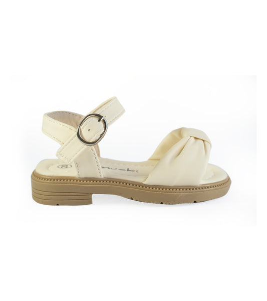 zandalia blanca para niña con lazo