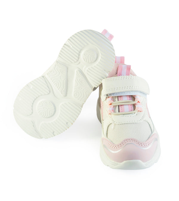 zapatilla niña deportiva con  cordones y velcro